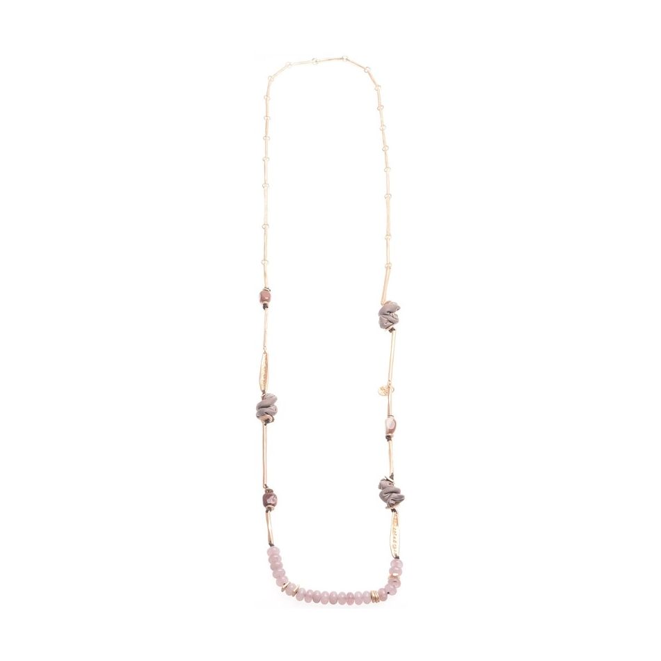 COLLAR LARGO METAL PIEDRAS
