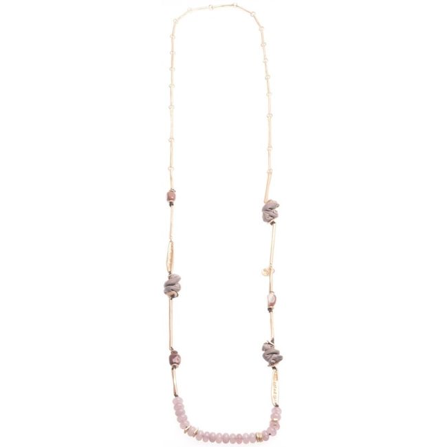 LONG METAL STONE NECKLACE