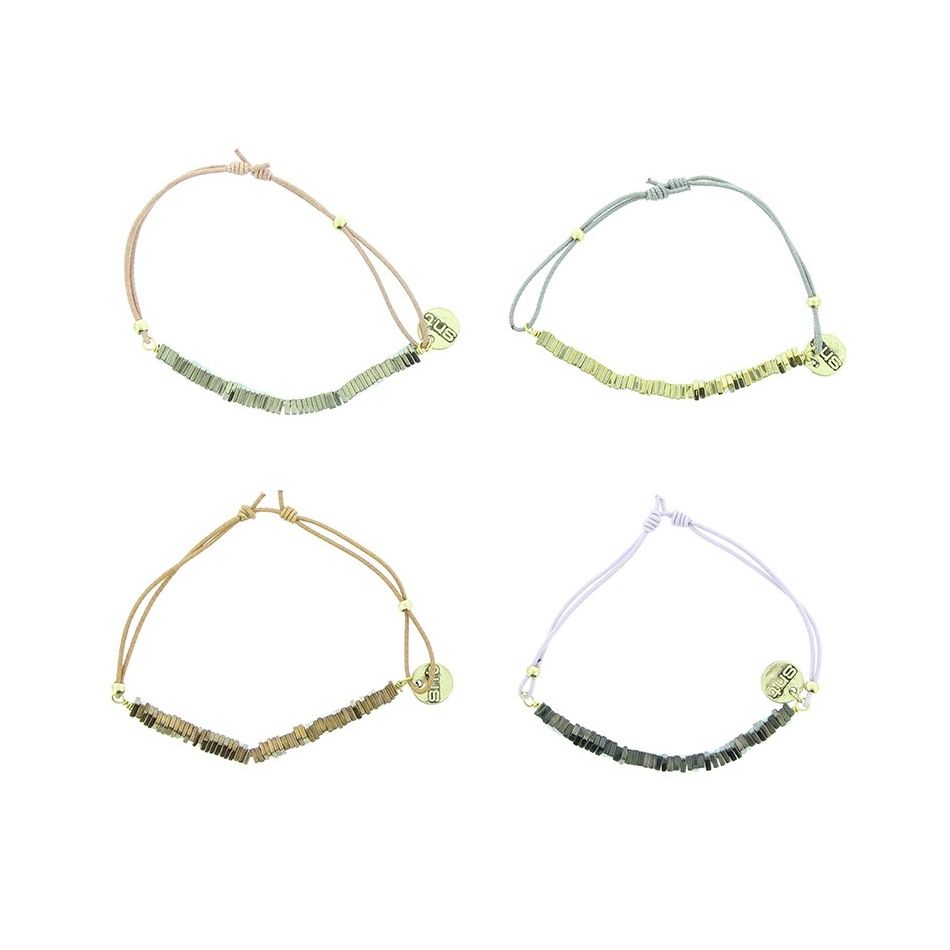 ELASTIC BRACELET WITH METAL BEADS