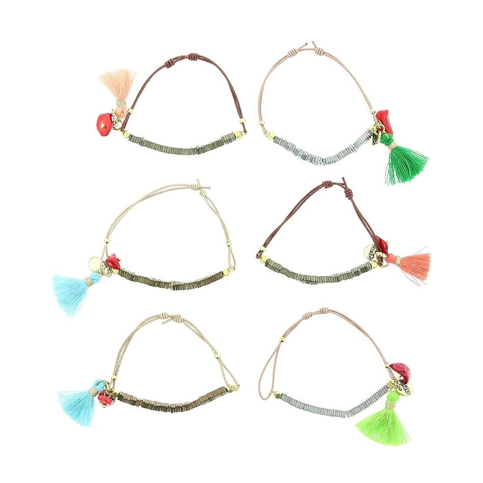 MACRAMÉ BRACELET WITH METAL BEADS