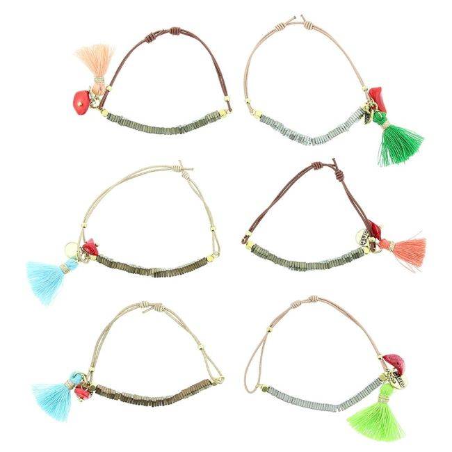 MACRAMÉ BRACELET WITH METAL BEADS
