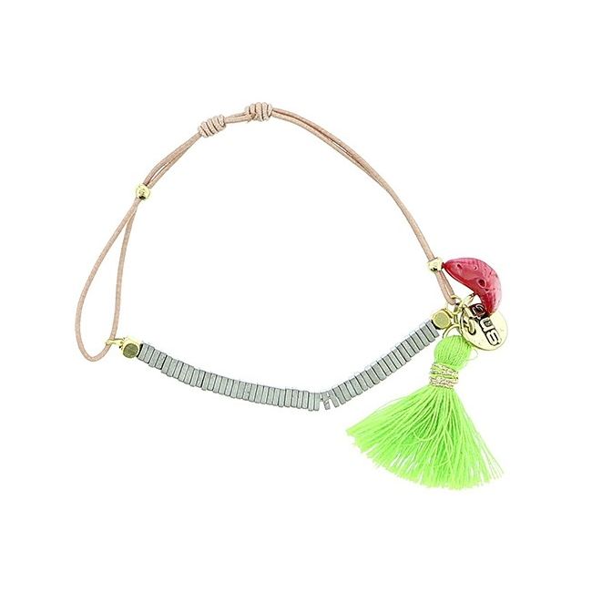 MACRAMÉ BRACELET WITH METAL BEADS