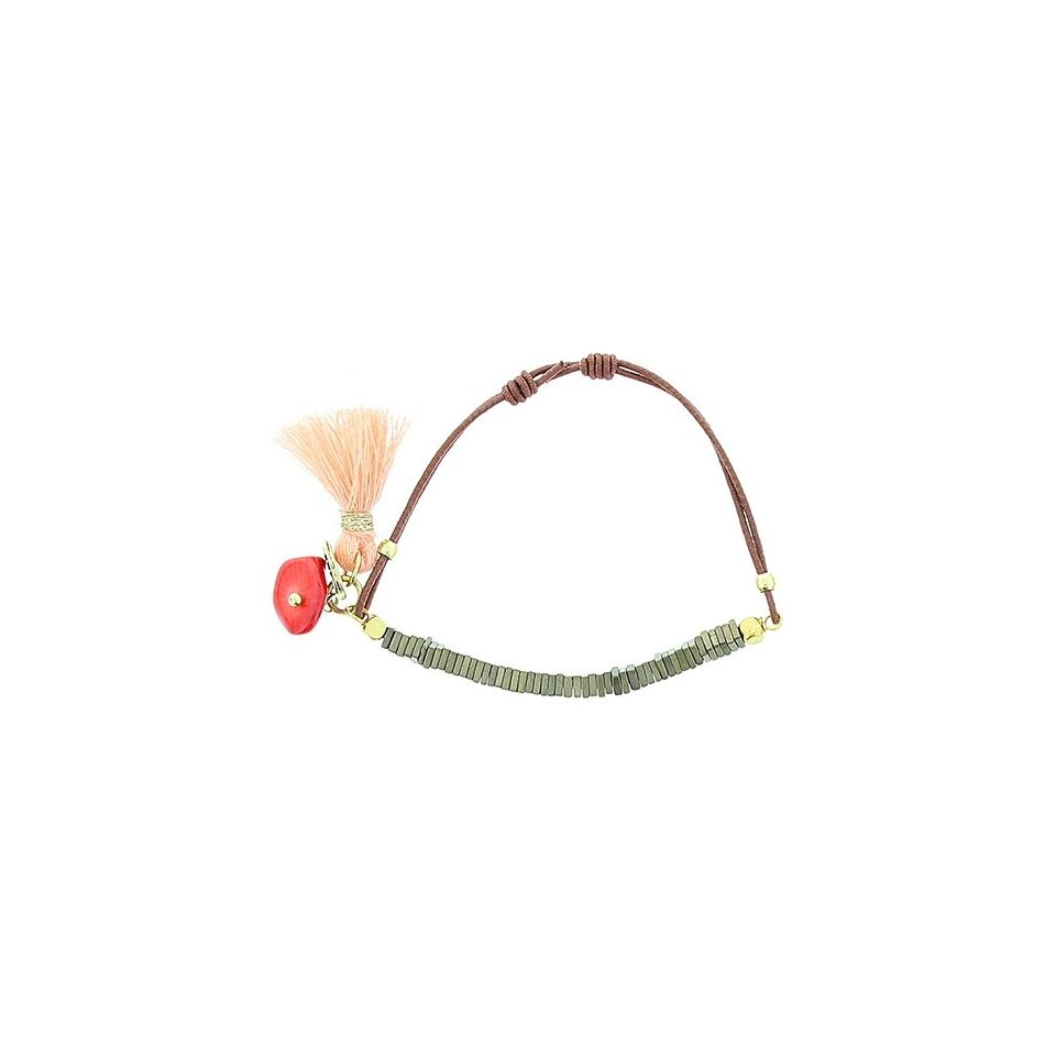 MACRAMÉ BRACELET WITH METAL BEADS