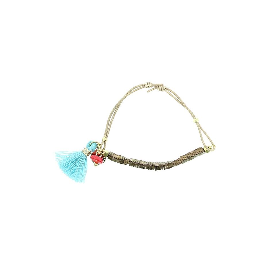 MACRAMÉ BRACELET WITH METAL BEADS