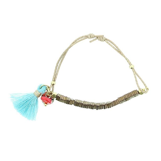MACRAMÉ BRACELET WITH METAL BEADS
