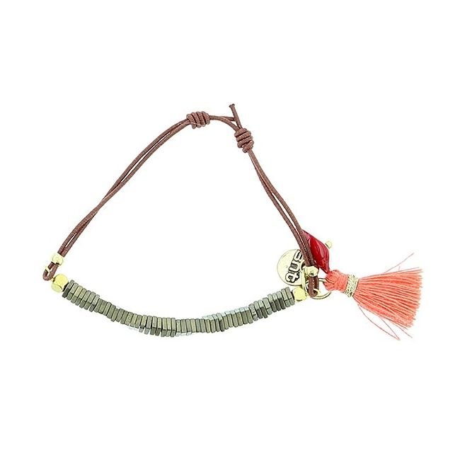 MACRAMÉ BRACELET WITH METAL BEADS