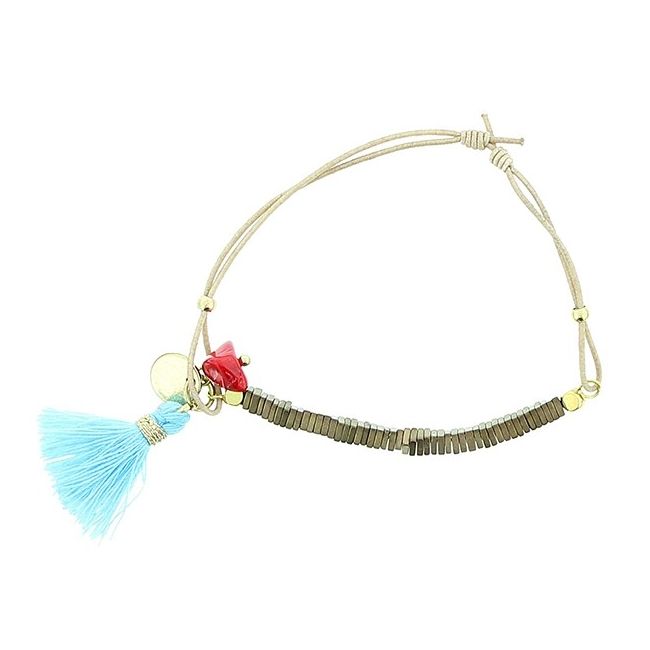MACRAMÉ BRACELET WITH METAL BEADS