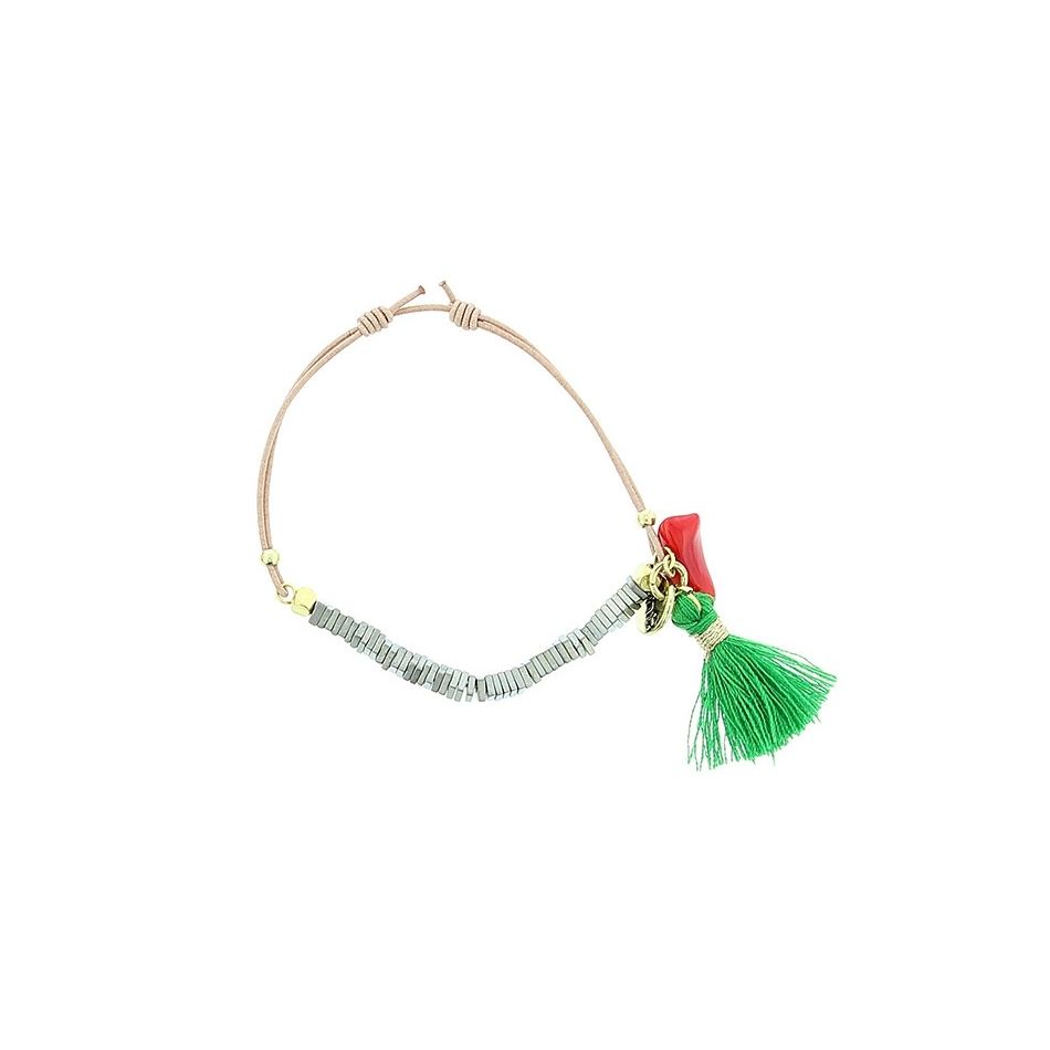 MACRAMÉ BRACELET WITH METAL BEADS