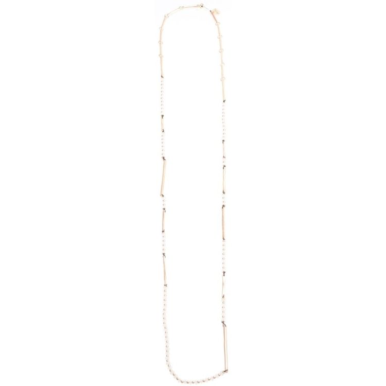 COLLAR LARGO CUENTAS METAL PIEDRAS