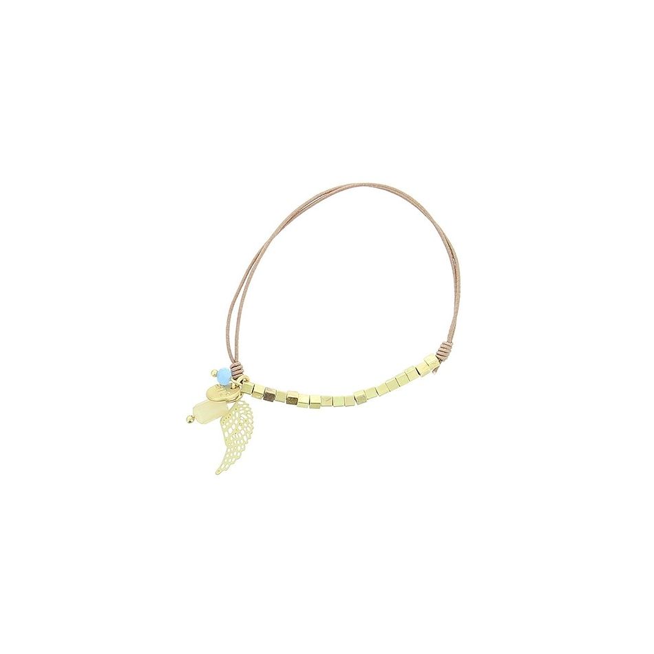 ELASTIC BRACELET WITH METAL BEADS