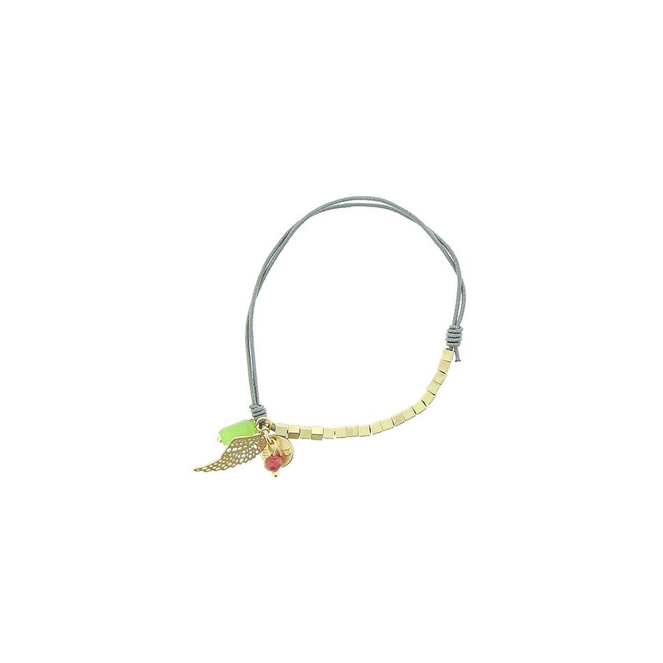 ELASTIC BRACELET WITH METAL BEADS