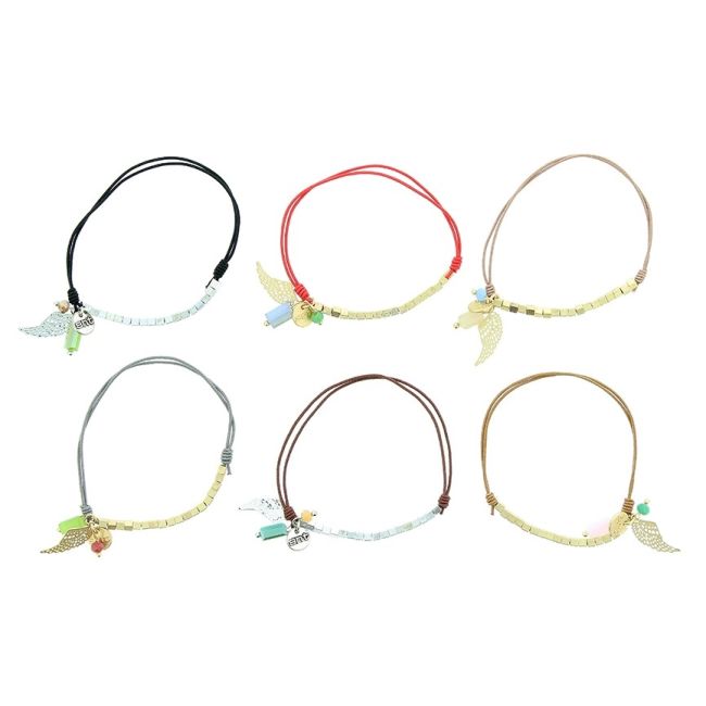 ELASTIC BRACELET WITH METAL BEADS