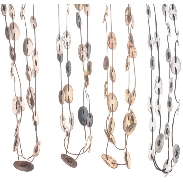 LONG DOUBLE METAL BEADS NECKLACE 2