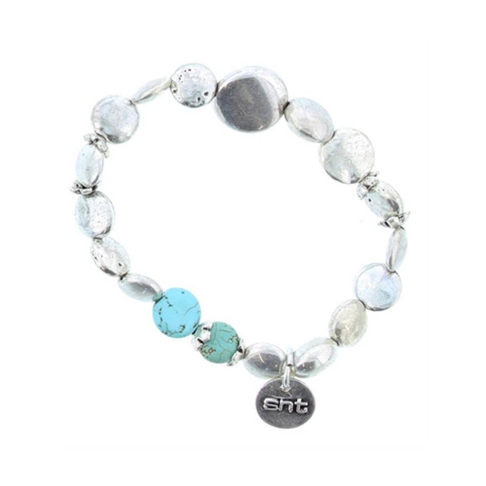 PULSERA CUENTAS METAL PIEDRAS
