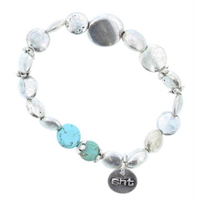 PULSERA CUENTAS METAL PIEDRAS