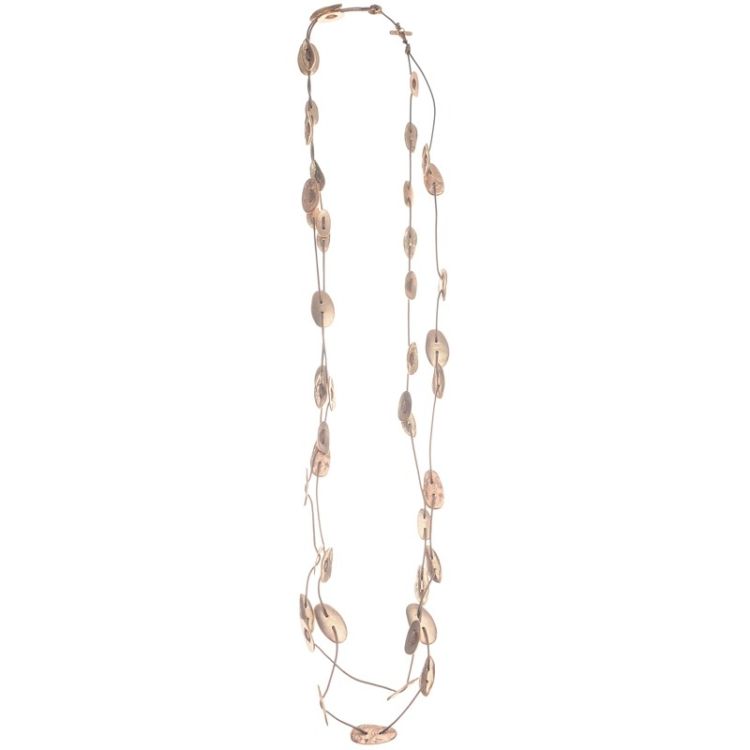 LONG DOUBLE METAL BEADS NECKLACE