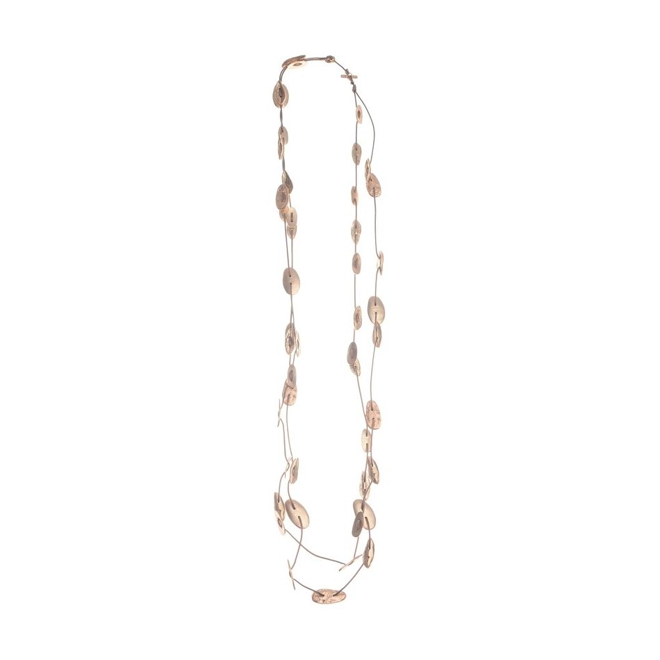 COLLAR LARGO DOBLE CUENTAS METAL