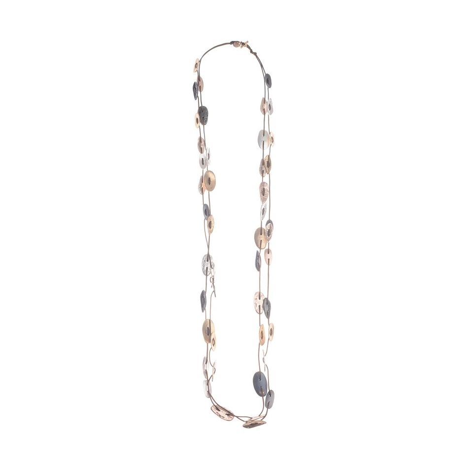 LONG DOUBLE METAL BEADS NECKLACE