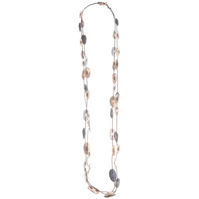 COLLAR LARGO DOBLE CUENTAS METAL