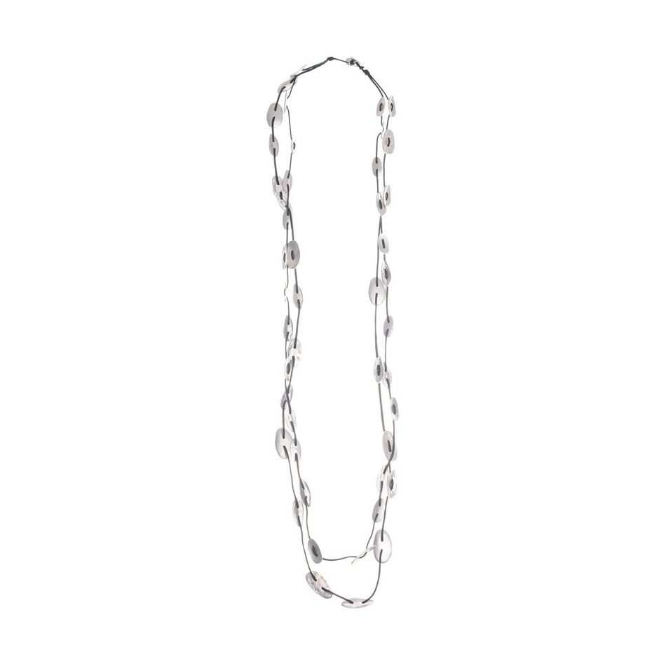 LONG DOUBLE METAL BEADS NECKLACE
