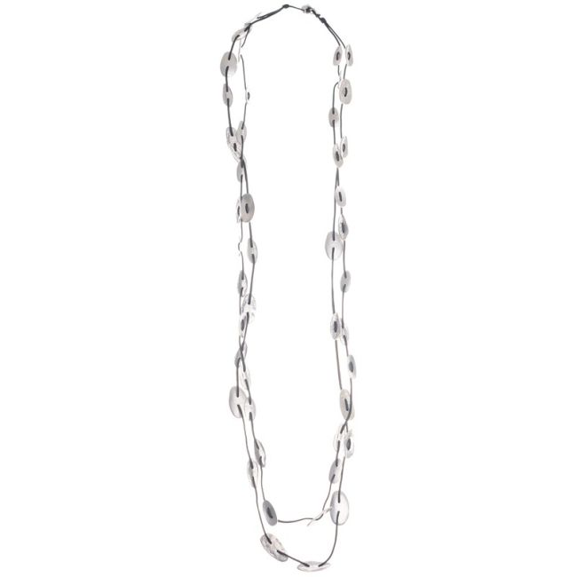LONG DOUBLE METAL BEADS NECKLACE