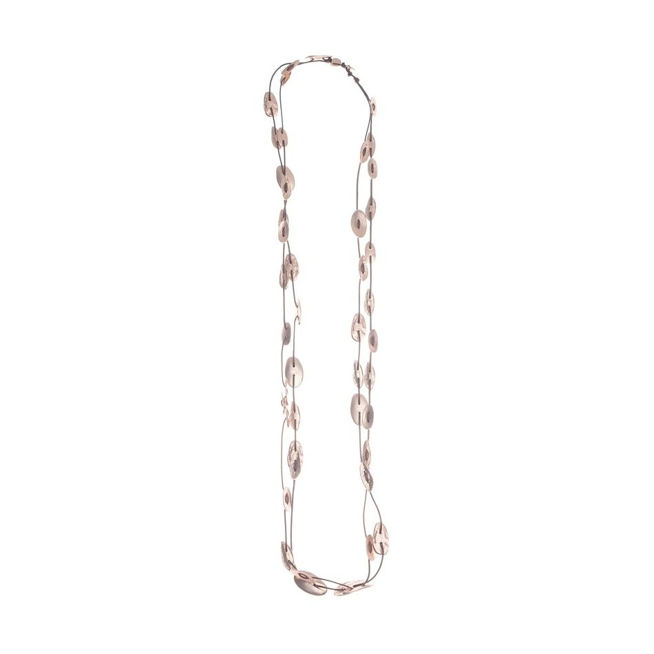 LONG DOUBLE METAL BEADS NECKLACE