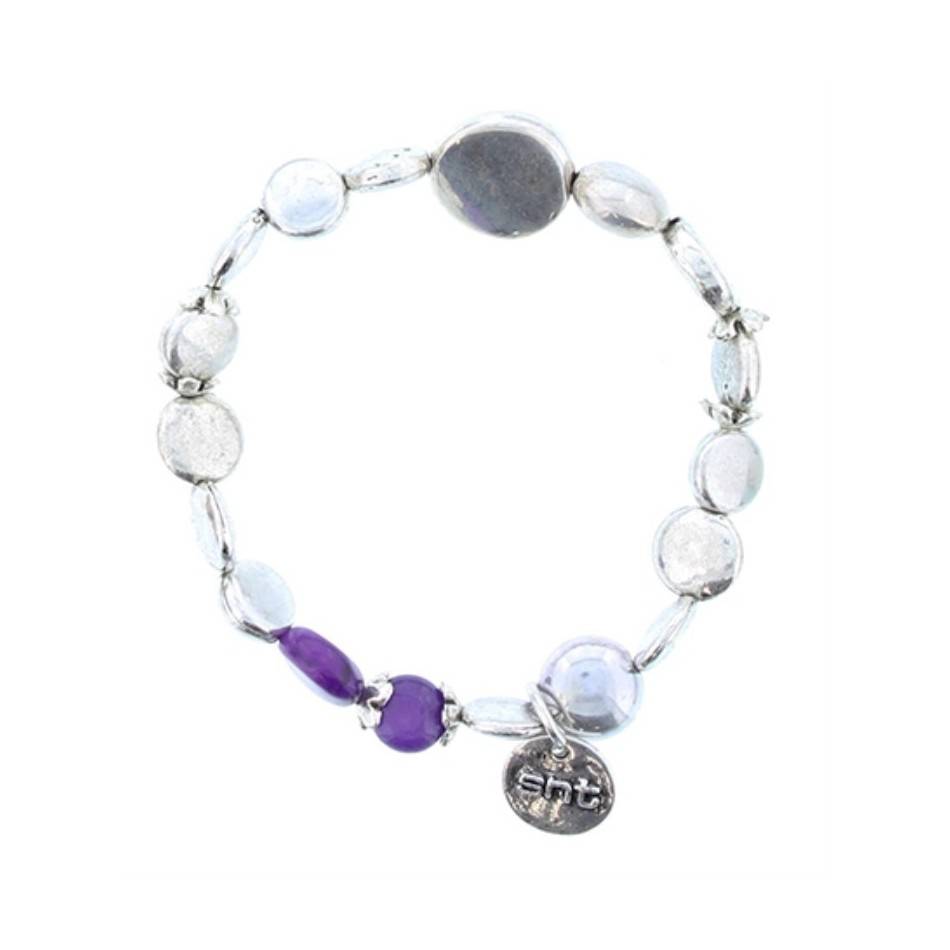 PULSERA CUENTAS METAL PIEDRAS