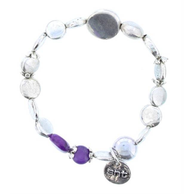 PULSERA CUENTAS METAL PIEDRAS