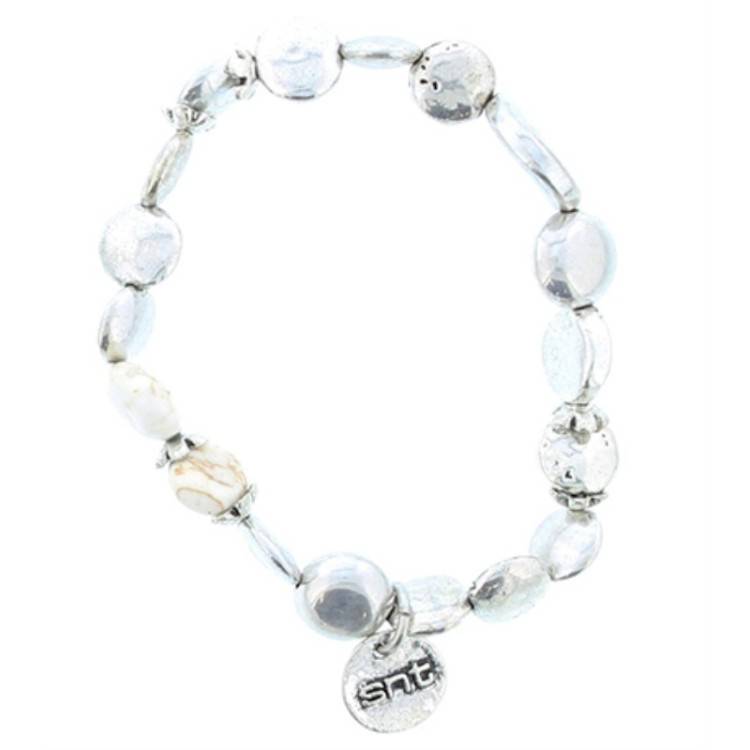 PULSERA CUENTAS METAL PIEDRAS 2