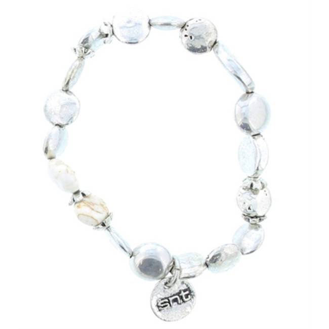 PULSERA CUENTAS METAL PIEDRAS