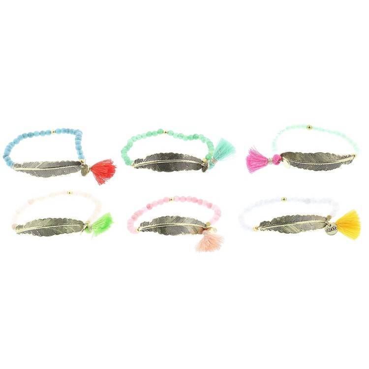 METAL LEAF FACETED BEADS BRACELET 2