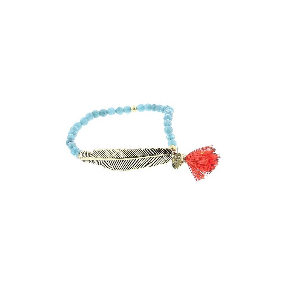 METAL LEAF FACETED BEADS BRACELET