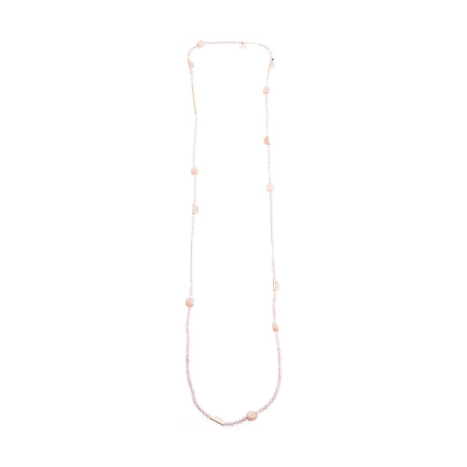 COLLAR LARGO CUENTAS METAL PIEDRAS