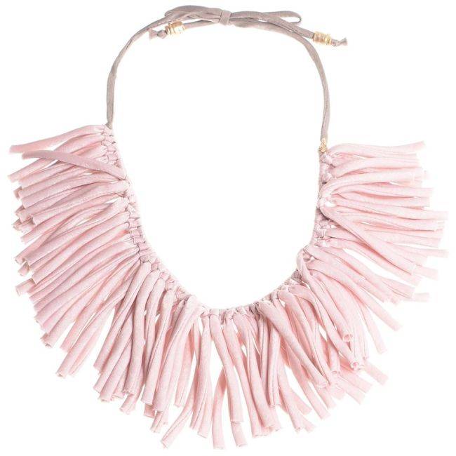 FABRIC FRINGE SHORT NECKLACE