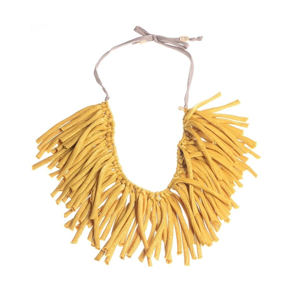 FABRIC FRINGE SHORT NECKLACE