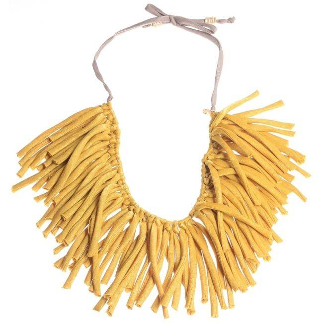 FABRIC FRINGE SHORT NECKLACE