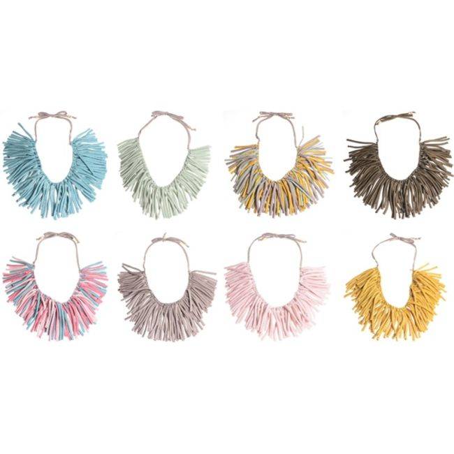 FABRIC FRINGE SHORT NECKLACE
