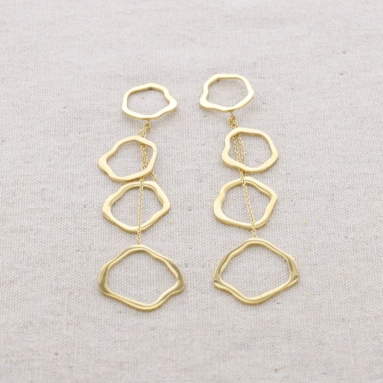 STEEL EARRINGS IRREGULAR RINGS