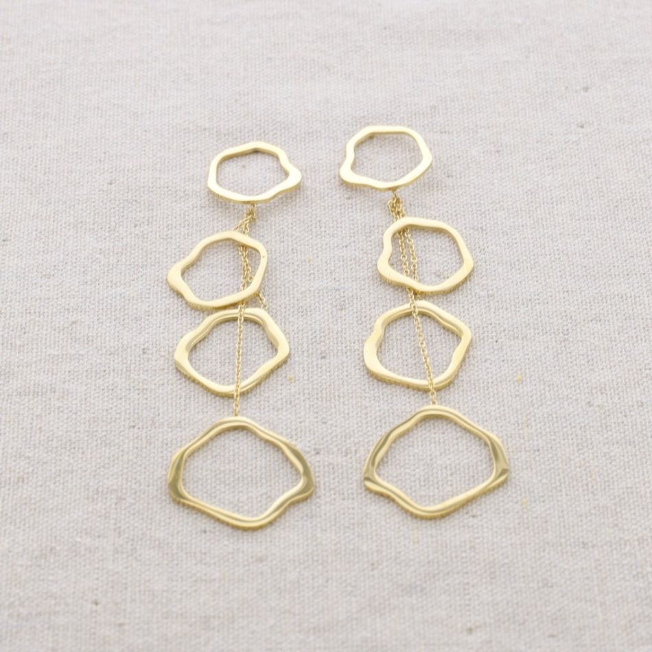 STEEL EARRINGS IRREGULAR RINGS