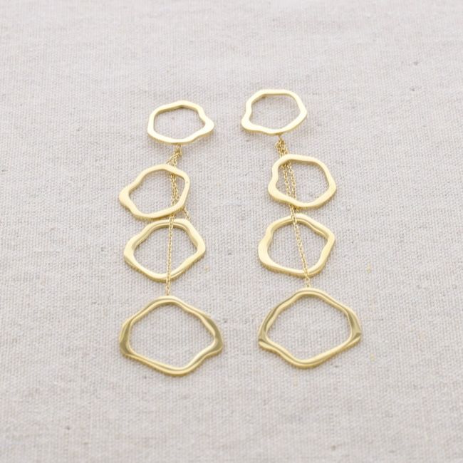 STEEL EARRINGS IRREGULAR RINGS