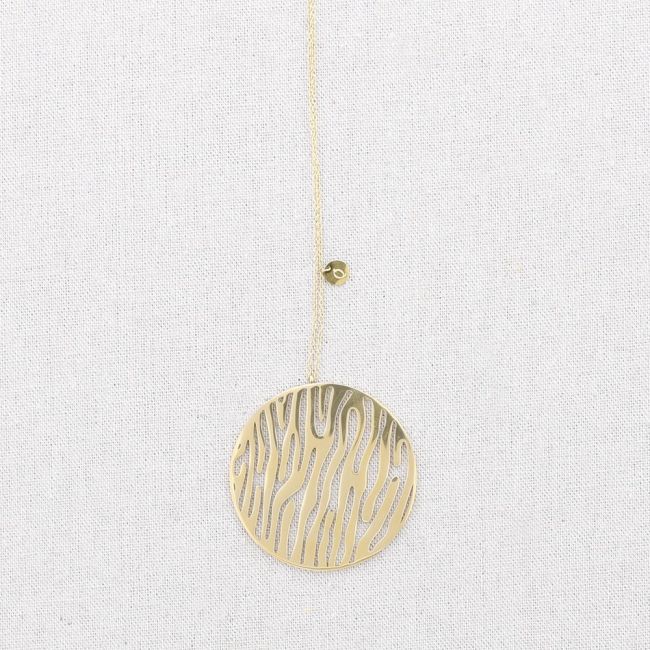 COLLAR ACERO COLGANTE MEDALLA CALADA