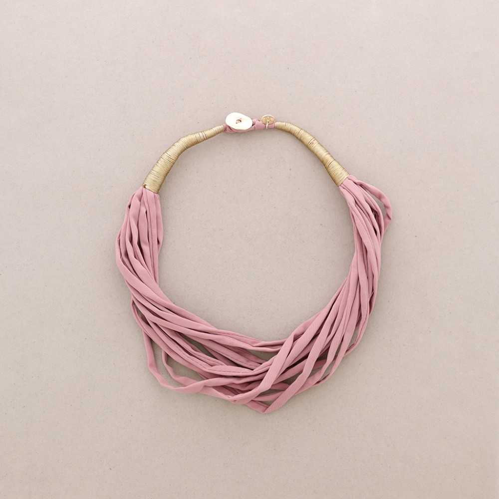 MULTI TUBE FABRIC SHORT NECKLACE