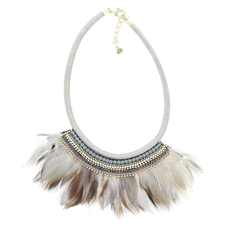 DELUXE ETHNIC FEATHERS SHORT NECKLACE
