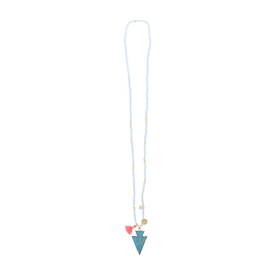 COLLAR LARGO CUENTAS COLG. PIEDRA