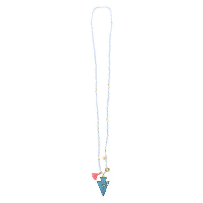 COLLAR LARGO CUENTAS COLG. PIEDRA