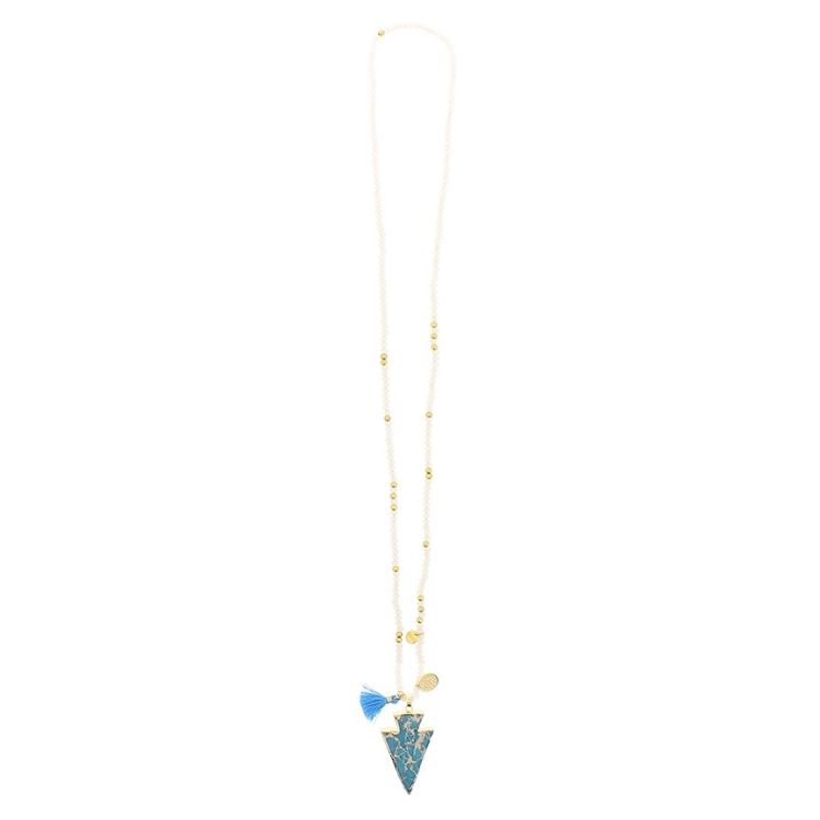 LONG NECKLACE WITH PENDANT BEADS STONE 2