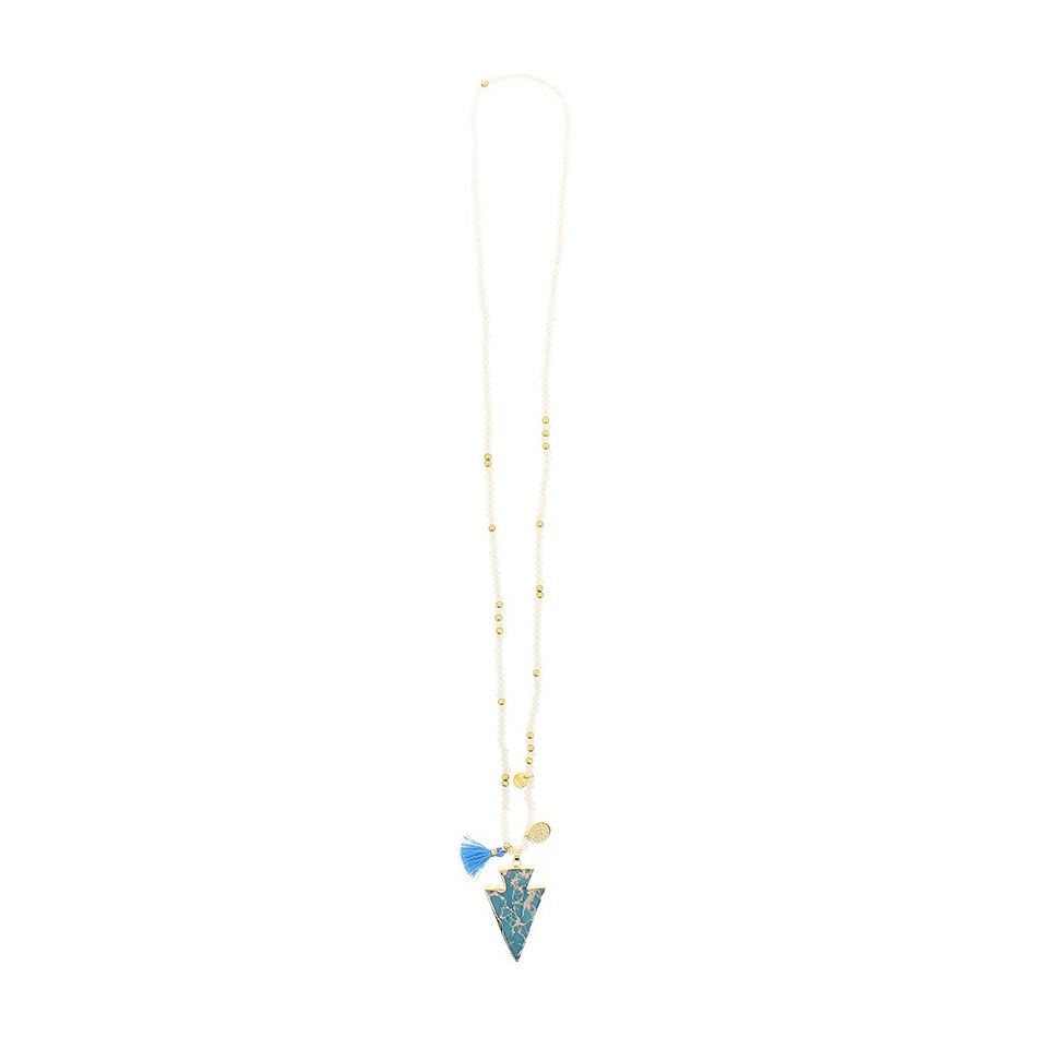 COLLAR LARGO CUENTAS COLG. PIEDRA