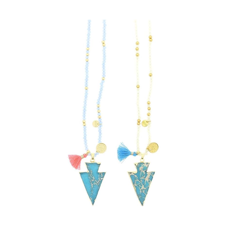 COLLAR LARGO CUENTAS COLG. PIEDRA