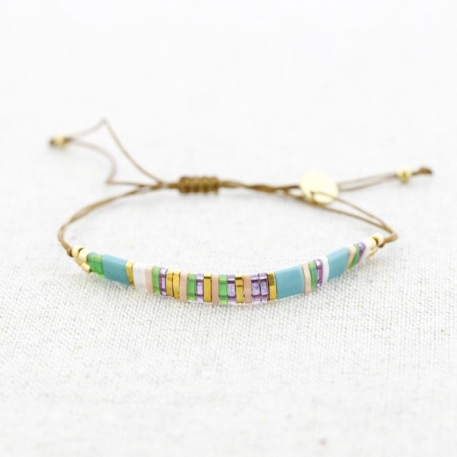 PULSERA ACERO MACRAMÉ CUENTAS MIYUKI