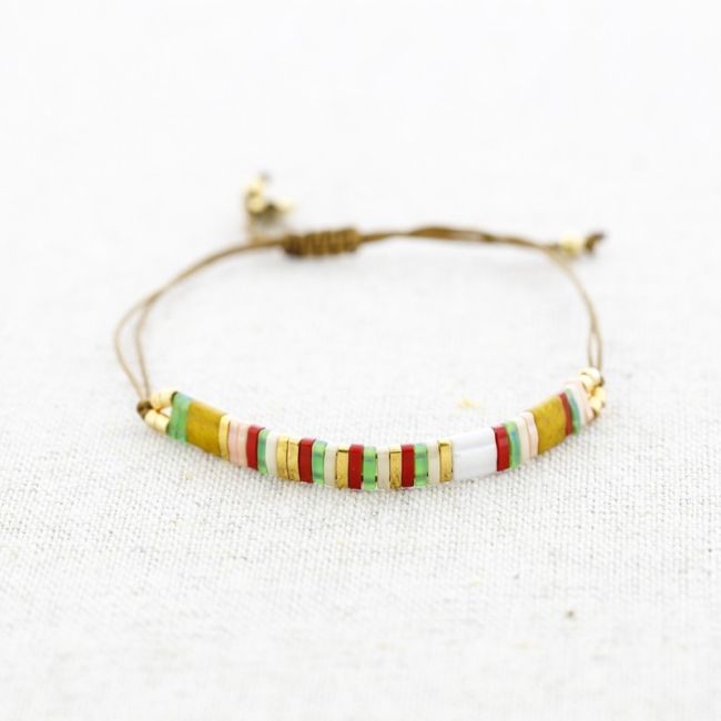 PULSERA ACERO MACRAMÉ CUENTAS MIYUKI